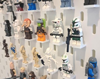 IKEA Skadis Mini-Figure Holder | 4-Stud Display Mount Holds Brick Figures for Skadis Pegboard