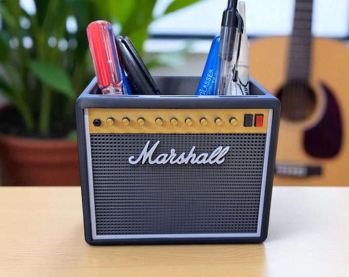 Marshall Amp Pen Holder | Music Lover Gift | Amp Desk Organizer | Musician Gifts | Pencil Holder | Optional Divider