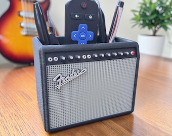 Fender Amp Pen Holder | Amp Desk Organizer | Desk Pen Holder | Music Lover Gift | Desk Organizer | Optional Divider