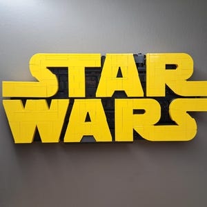 Star Wars Logo Wall Mount (Black) | Fits Building Block Set 75407 | Includes Bracket, Screws & Wall Anchors