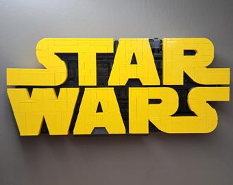 Star Wars Logo Wall Bracket-Screw Mount | Fits Building Block Set 75407 | Includes Black Bracket, Screws & Wall Anchors