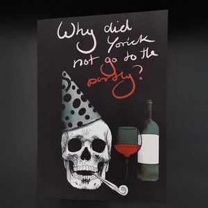 A5 Greeting Card, Gothic, Dark Humour, Goth Valentines Day, Skull Gift, Birthday, Recycled Paper, Shakespeare, Hamlet