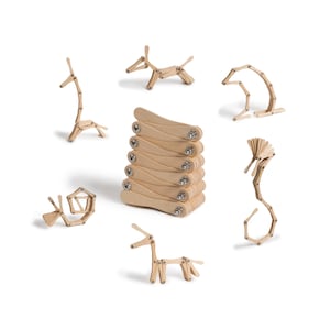 Wooden Montessori creative toy; ideal dexterity toy for imaginative play with multiple animal figurines