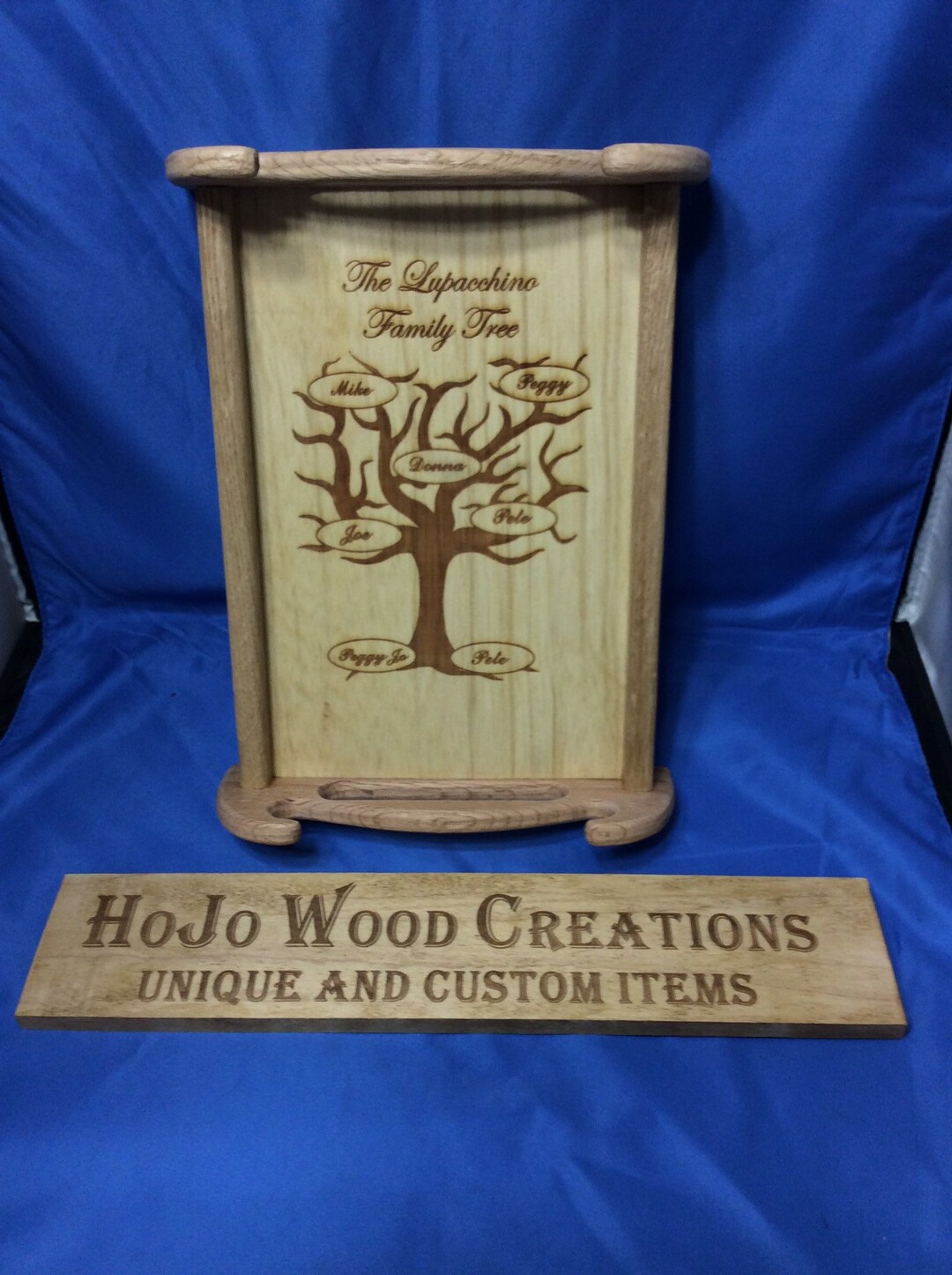 Custom Engraved family Tree Tray With Oak Borders Etsy