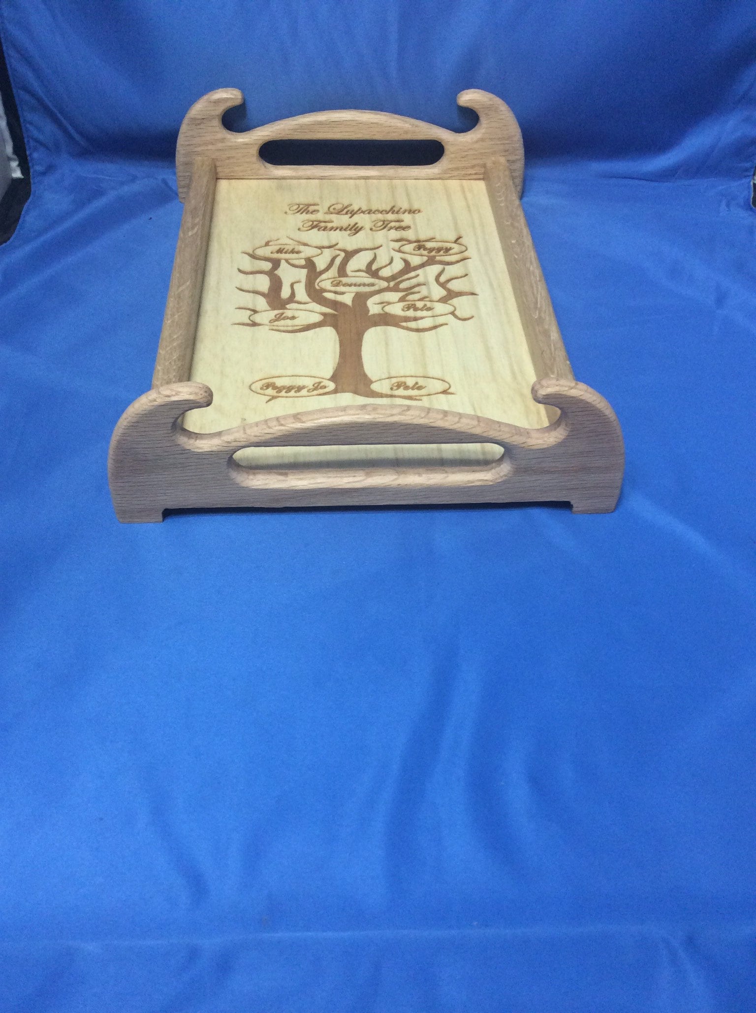 Custom Engraved family Tree Tray With Oak Borders Etsy