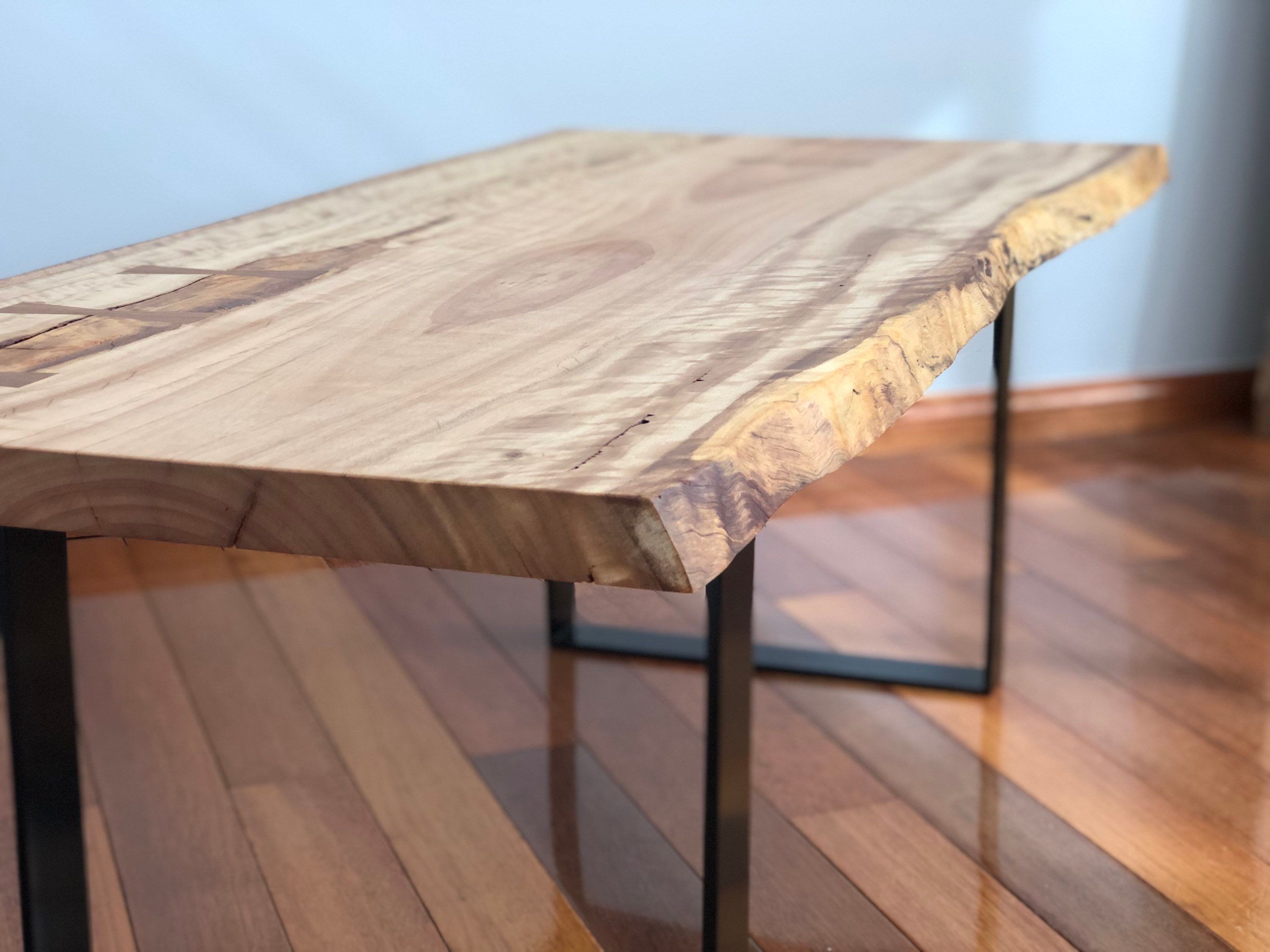 Wooden Live Edge Timber Tabletop made from Blackbutt Timber Etsy
