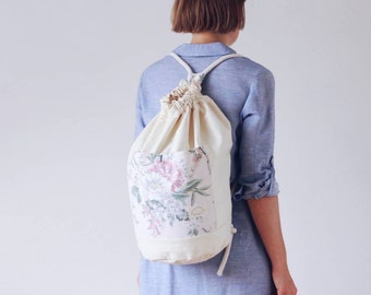 Gym Sack Sac Plage Vacances Gymsac Nautique Rayures Coton Soleil D/'été à Rayures Sac