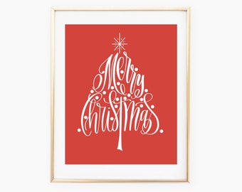 Merry Christmas Red Print 8x10