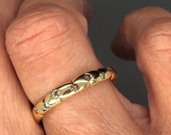 18K Gold Ring mit Diamanten Nature