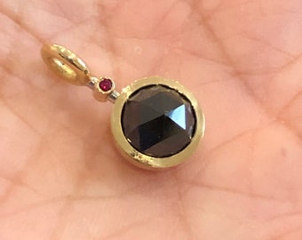 Black Diamond Rose Pendant