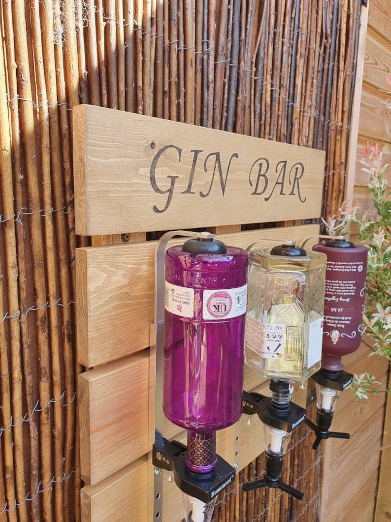 Gin Bar Wall Mounted Bar Gin Wall Display Home Bar Etsy