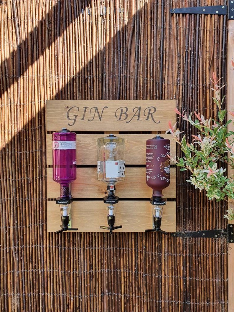 Gin Bar Wall Mounted Bar Gin Wall Display Home Bar Etsy