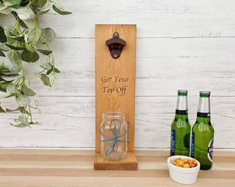 Beer Gift for Men, Birthday Present for Husband, Beer Lovers Gift, Man Cave Decor, Best Friend Gift, Beer Bottle Opener with Cap Catcher