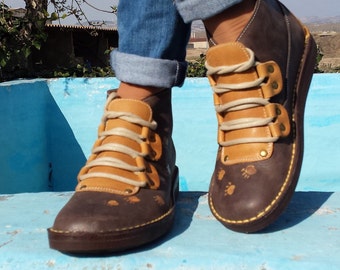 Bujaruelo boot, women's boots, leather shoes, handmade boots.