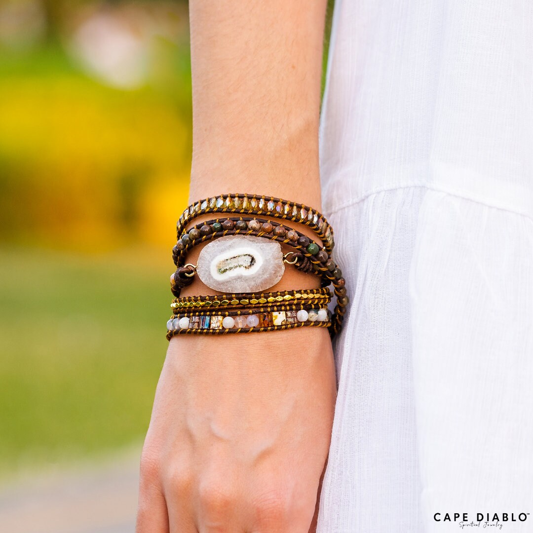 Agate moonlight on sale wrap bracelet