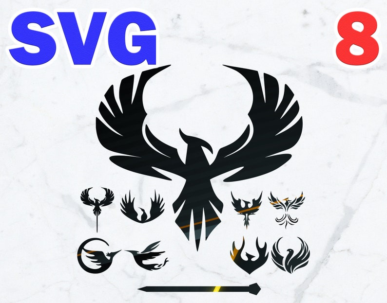 for cricut and silhouette cake topper svg instant download Phoenix 8 svg files png ai cdr