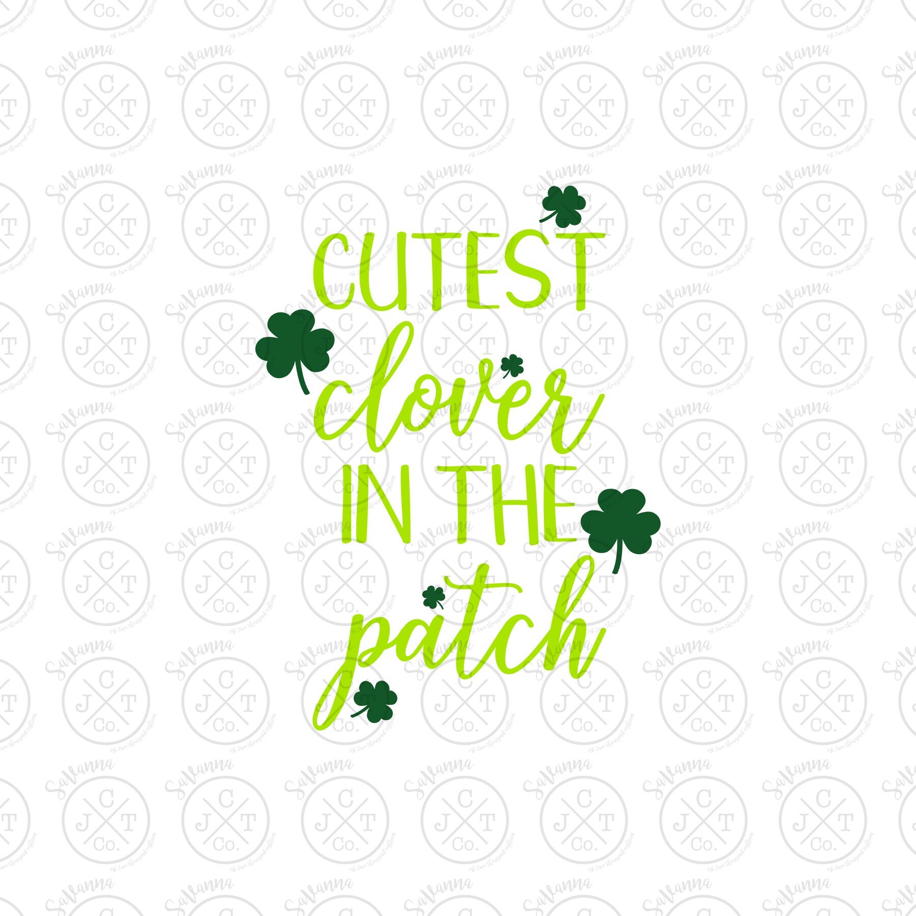 Download Cutest Clover in the Patch SVG DXF JPEG St. Patrick's | Etsy