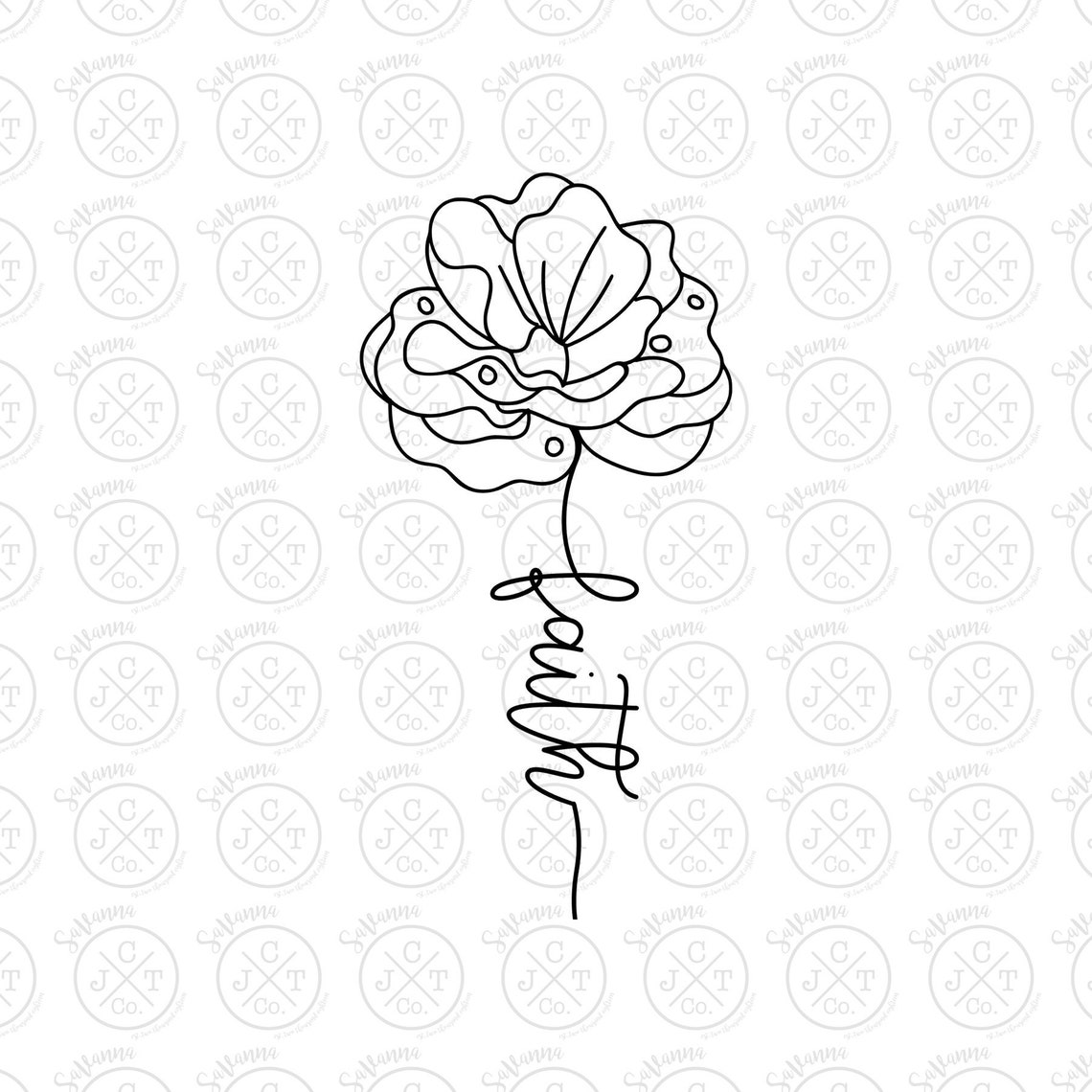 Faith Flower SVG DXF JPEG Christian Design Instant Etsy