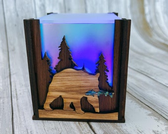 Bear Lake Tahoe Lamp nightlight - color changing decorative desktop lamp - Desolation Wilderness Lamp