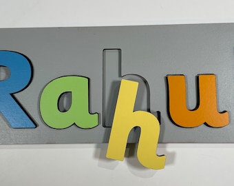 Any Name & Colour - Personalised wooden name jigsaw - Painted or Unpainted - Learning Toys Education