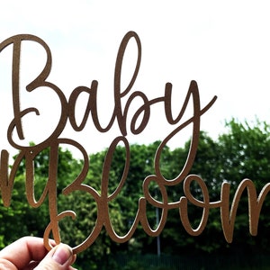 Baby in Bloom - Houten mdf-bord - Geschilderd/ongeverfd voor babyshower, gender reveal