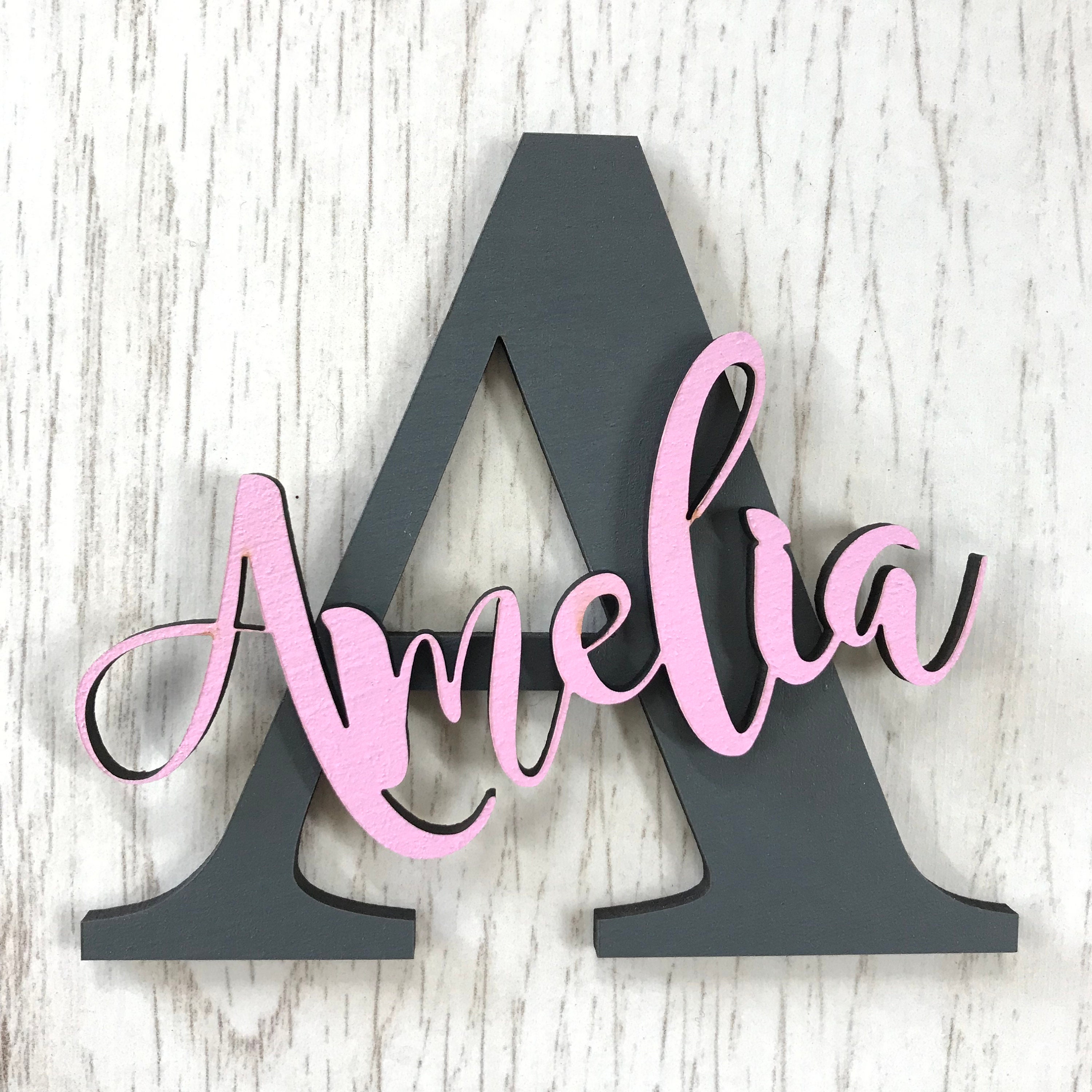 Any name and letter Personalised Painted Wooden Letter with Etsy