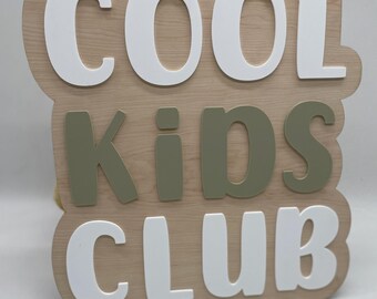 Cool Kids Club Sign – Wooden & Acrylic Nursery Wall Decor