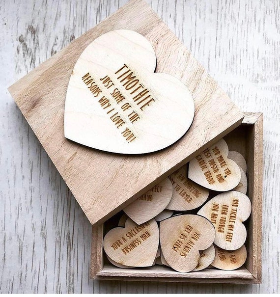 10 reasons why I Love you Wooden Box Personalised Valentines/Anniversary  gift