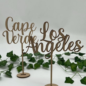 Personalised Wooden Wedding Table names: Centerpiece Sign