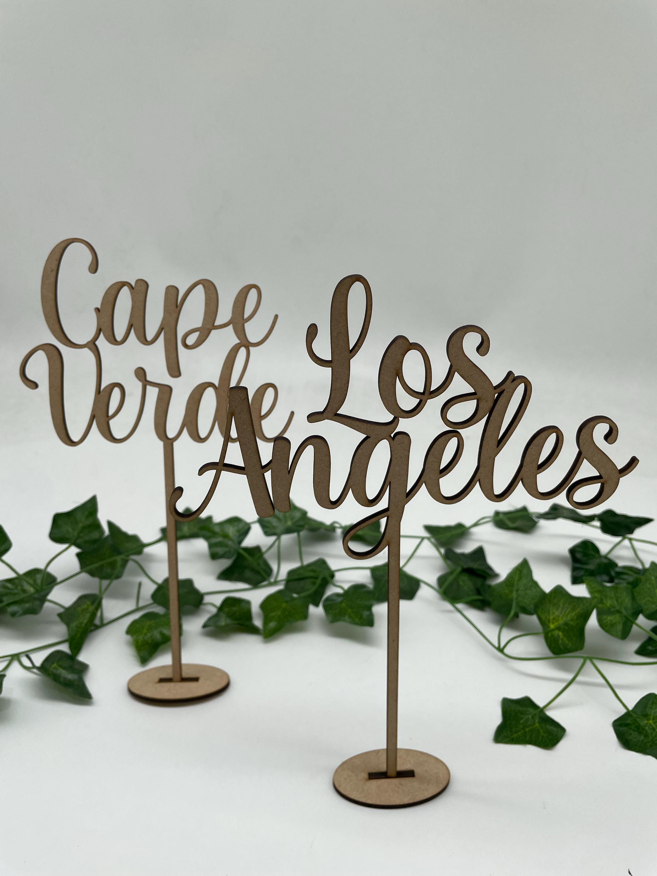 Personalised Wooden Wedding Table Names: Centerpiece Sign - Etsy UK