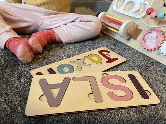 Personalised Wooden Name Puzzle: Non-Toxic Acrylic Letters, Learning Toy