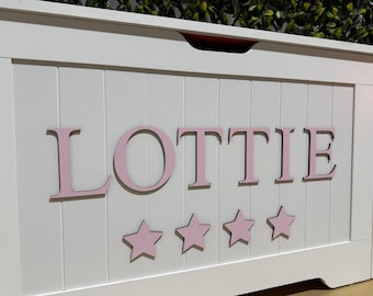 Painted wooden Toy Box Letters - Personalised name for Storage and Nursery Decor - Letters Only