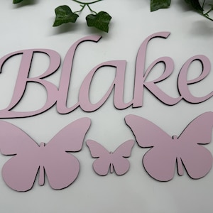Wooden toy box name and stars - Painted Script name