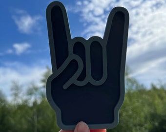 Rock On Hand Gesture Sign: Acrylic Kids Room Decor