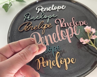 Wooden Wedding Place Card names : Personalised Table Decor