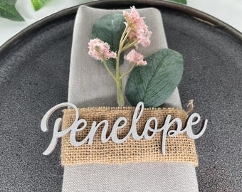 Wooden wedding table names Laser Cut Custom Personalised Place settings - UK Made