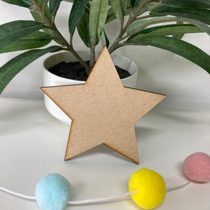 MDF star shape 6mm -  Multiple Sizes available - MDF Craft Blank