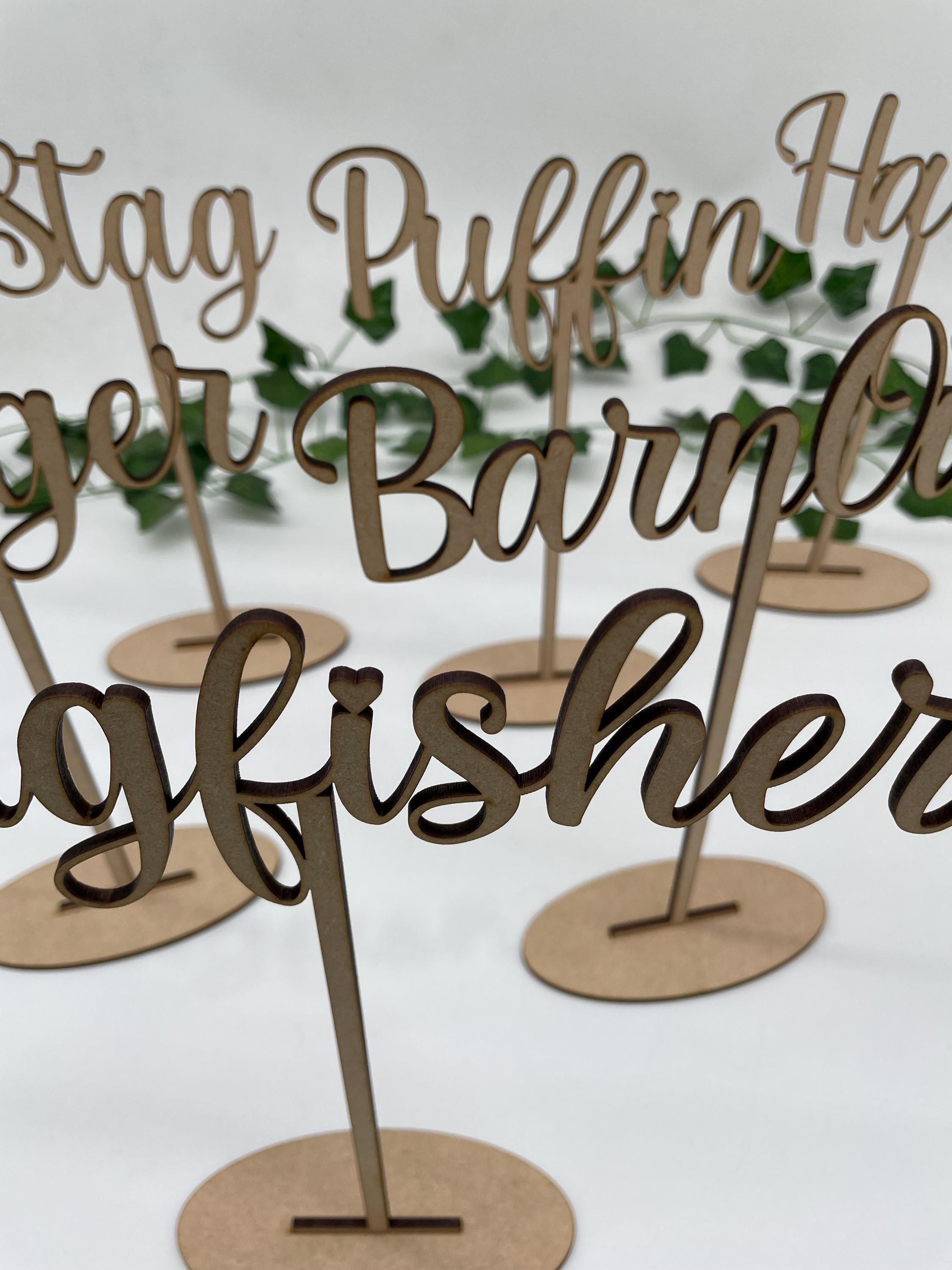 Personalised Wooden Wedding Table Names: Centerpiece Sign - Etsy UK