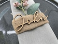 Personalised Wooden wedding Place Setting names : Party Table Decor