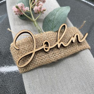 Personalised Wooden wedding Place Setting names : Party Table Decor