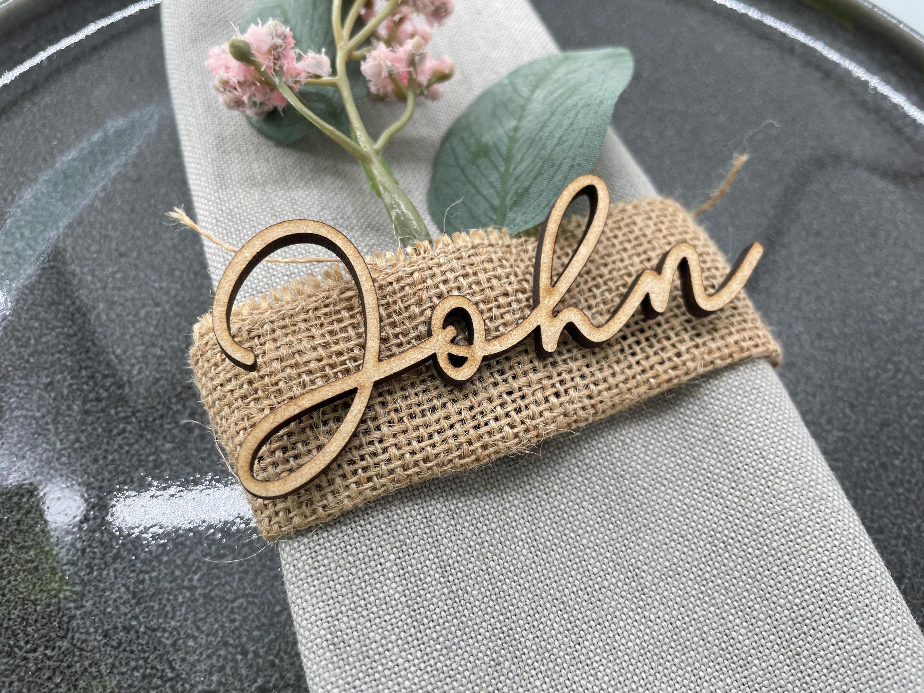 Personalised Wooden Wedding Place Setting Names : Party Table Decor ...