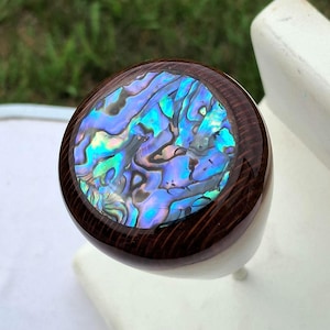 Custom Handmade Stick shift knob, Abalone Shell, Solid LeopardWood Knob, Auto or manual trans shifter, (need,your,vehicle,year,make,trans)