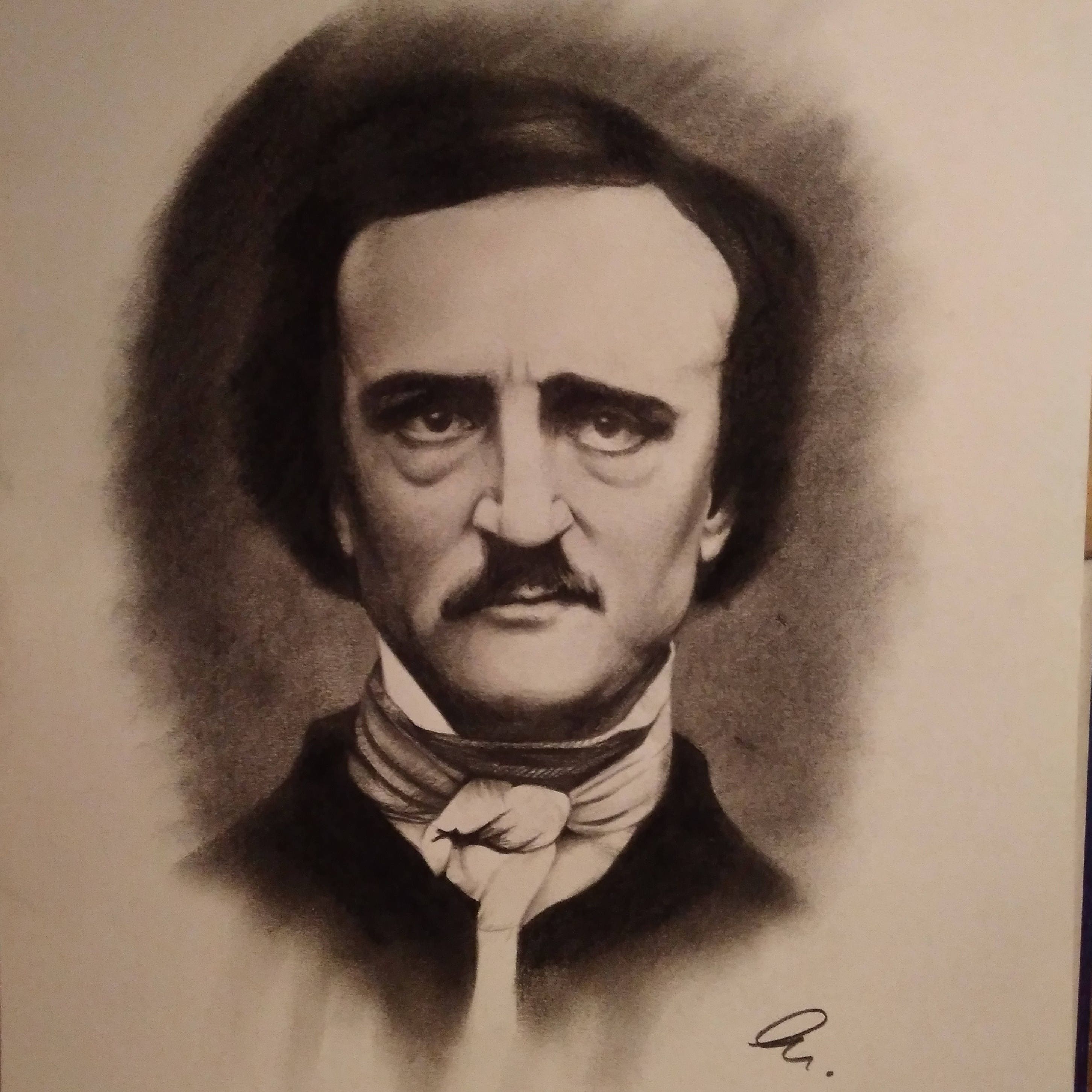 Original Drawing of Edgar Allan Poe Vintage Illustration in - Etsy