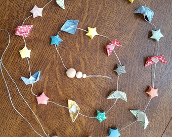 Origami boats and stars Garland