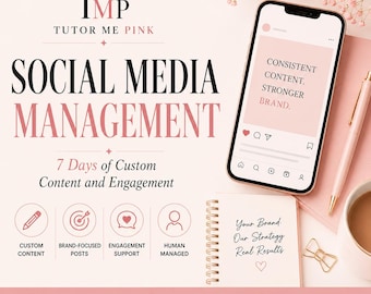 7 Days of Custom Social Media Management for Small Businesses (7 Posts, 7 Captions, 1 Hashtag Set) - Weekly Service