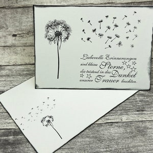 DIY Trauerkarte mit Umschlag, Pusteblume, Din A6