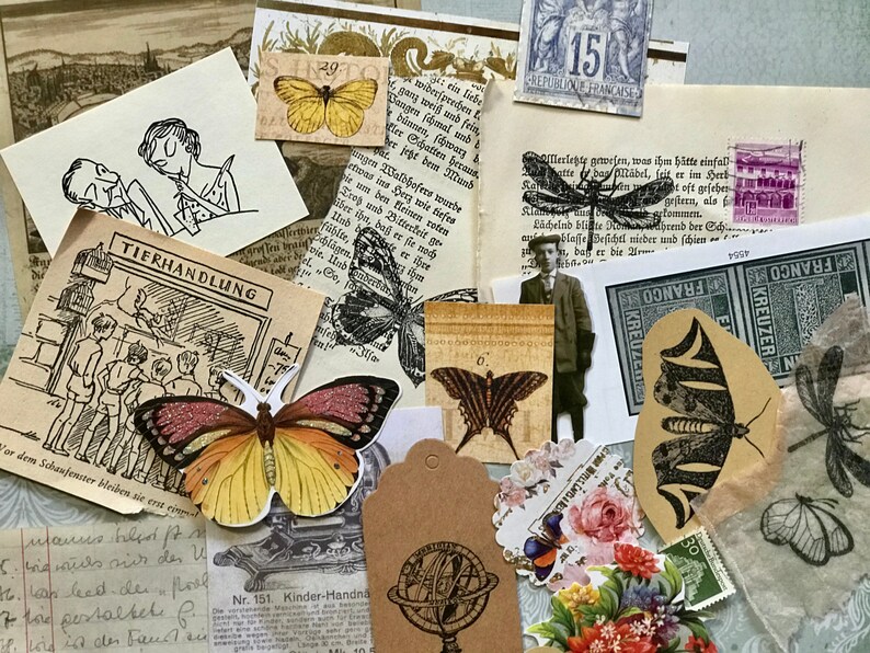 Mini Ephemera Mix, 20teiliges Papier-Kit für Junk Journals, Planer, Scrapbooking, Collagen, paperbundle, vintage Bild 6