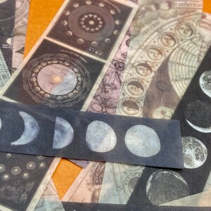 20 Washi Tape Streifen, Sticker, Thema Mond, Mondphasen, Kosmos, Astronomie Bild 2