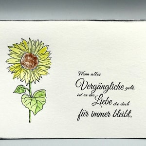 Carte de deuil Tournesol