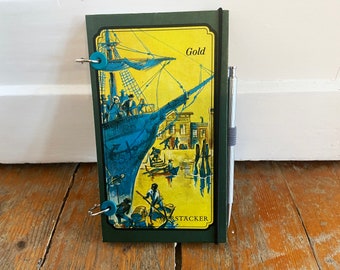 Upcycled travel diary, notebook, diary, made from old book